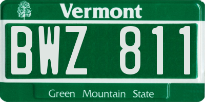 VT license plate BWZ811