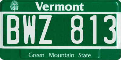 VT license plate BWZ813
