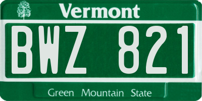 VT license plate BWZ821