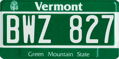 VT license plate BWZ827