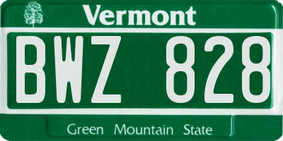 VT license plate BWZ828