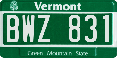 VT license plate BWZ831