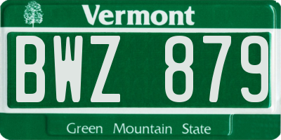 VT license plate BWZ879
