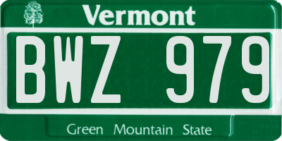 VT license plate BWZ979