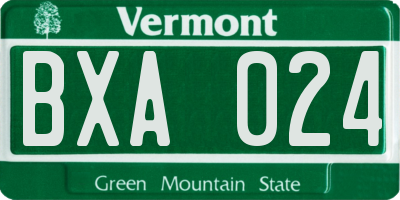 VT license plate BXA024