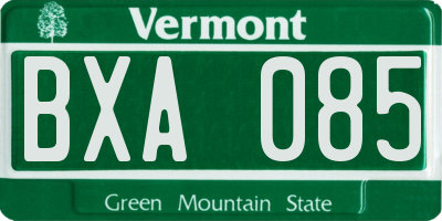 VT license plate BXA085