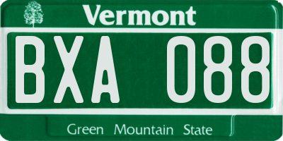 VT license plate BXA088