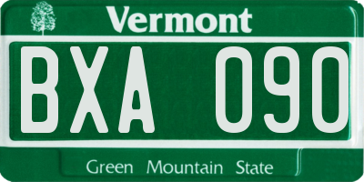 VT license plate BXA090