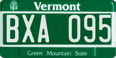 VT license plate BXA095