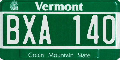 VT license plate BXA140