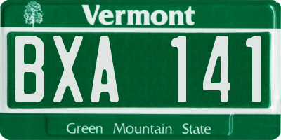 VT license plate BXA141
