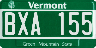 VT license plate BXA155