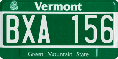 VT license plate BXA156
