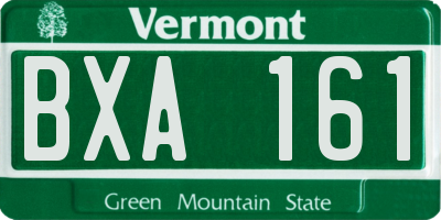 VT license plate BXA161