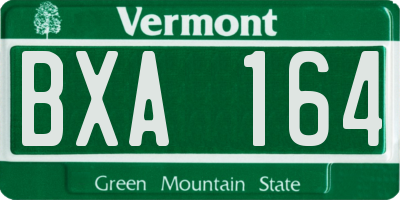 VT license plate BXA164
