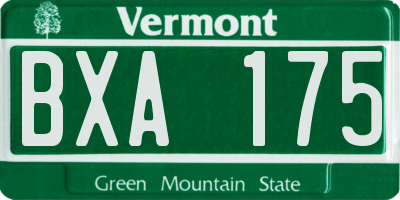 VT license plate BXA175