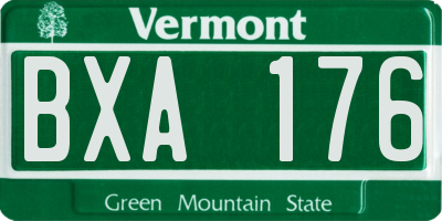 VT license plate BXA176