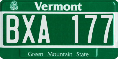 VT license plate BXA177