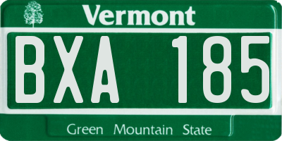 VT license plate BXA185