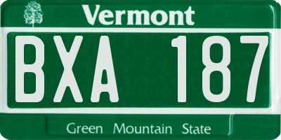 VT license plate BXA187