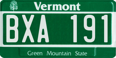 VT license plate BXA191