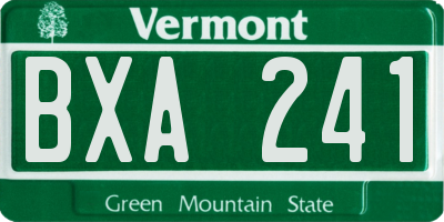 VT license plate BXA241