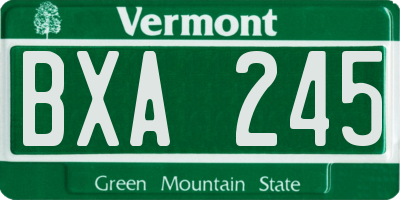 VT license plate BXA245