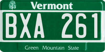 VT license plate BXA261