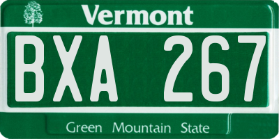 VT license plate BXA267