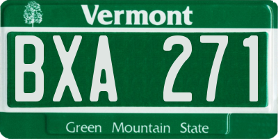 VT license plate BXA271