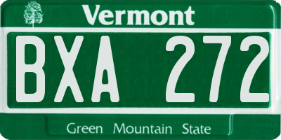 VT license plate BXA272