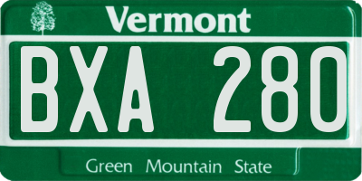 VT license plate BXA280