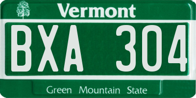 VT license plate BXA304