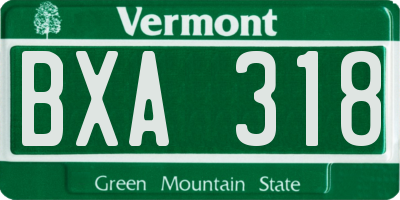 VT license plate BXA318