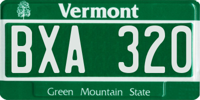 VT license plate BXA320