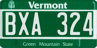 VT license plate BXA324