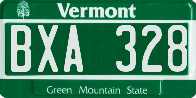 VT license plate BXA328