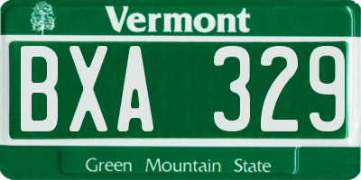 VT license plate BXA329