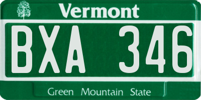 VT license plate BXA346