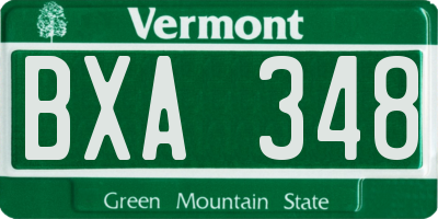 VT license plate BXA348