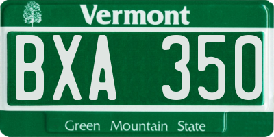 VT license plate BXA350
