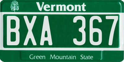 VT license plate BXA367