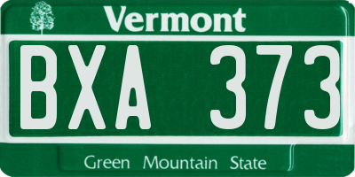 VT license plate BXA373
