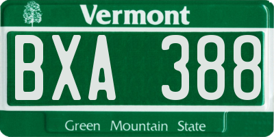 VT license plate BXA388