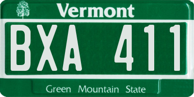 VT license plate BXA411