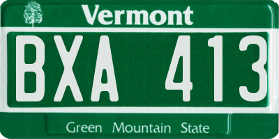 VT license plate BXA413
