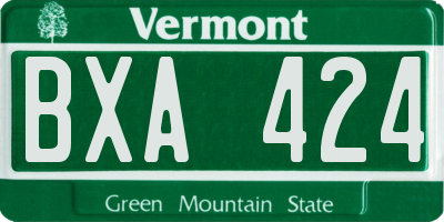 VT license plate BXA424