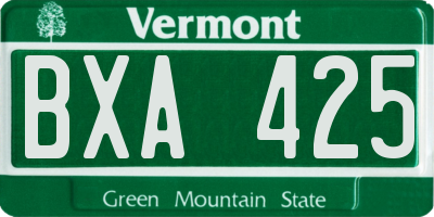 VT license plate BXA425
