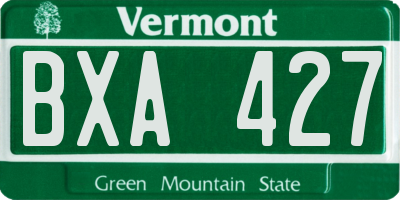 VT license plate BXA427