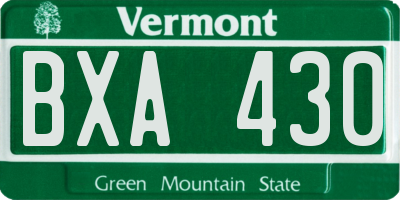 VT license plate BXA430